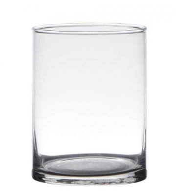 Vaso cilindrico in vetro trasparente H 20 cm - Nardini Forniture