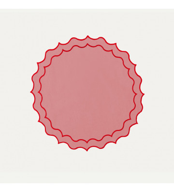 Tovaglietta tonda smerigliata rosa e rossa 45cm - nardini forniture