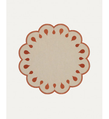 Tovaglietta Margherita beige con dettagli Terracotta 40cm - nardini forniture