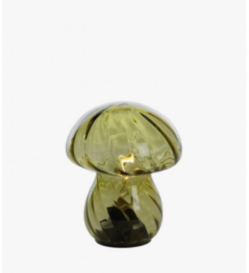 Lampada da tavolo in vetro verde oliva a fungo Led Ø13x14,5 cm - Light and Living - Nardini Forniture