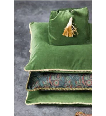 Cuscino in velluto verde mela e oro 35x45 cm - Nardini Forniture