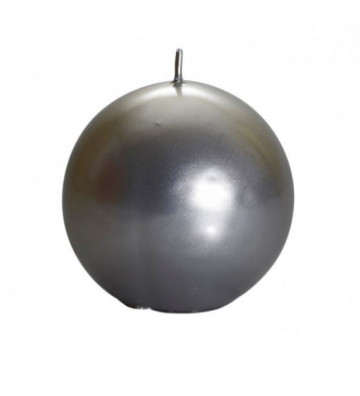 Candela a sfera laccata argento 12cm - Nardini Forniture