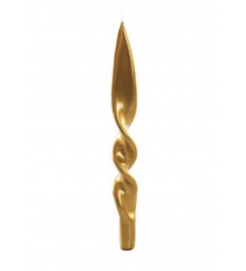 Set 2 candele oro Torchon 28cm - Nardini Forniture