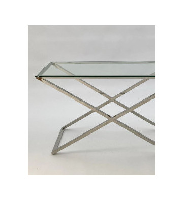 Consolle in argento con piano in vetro 120cm - Nardini Forniture