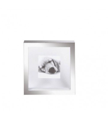 Cornice moderna in acciaio argento per foto 23x23cm - l oca nera - nardini forniture