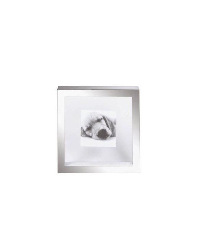 Cornice moderna in acciaio argento per foto 23x23cm - l oca nera - nardini  forniture