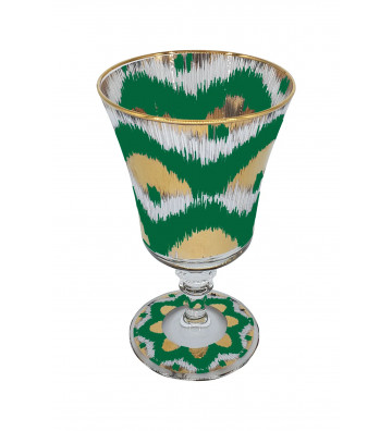 Calice in vetro ikat verde e oro - Les Ottomans - nardini forniture