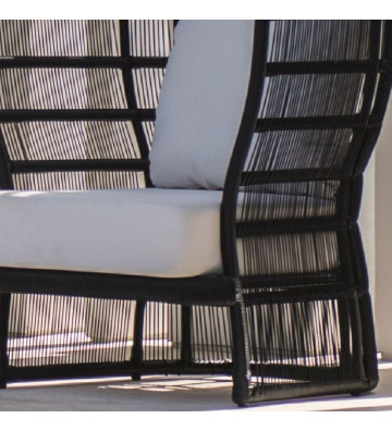 Roy Armchair in black aluminum with cushions - Nardini Forniture