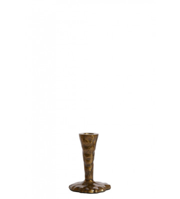 Portacandela in metallo colore bronzo antico laccato 12cm
