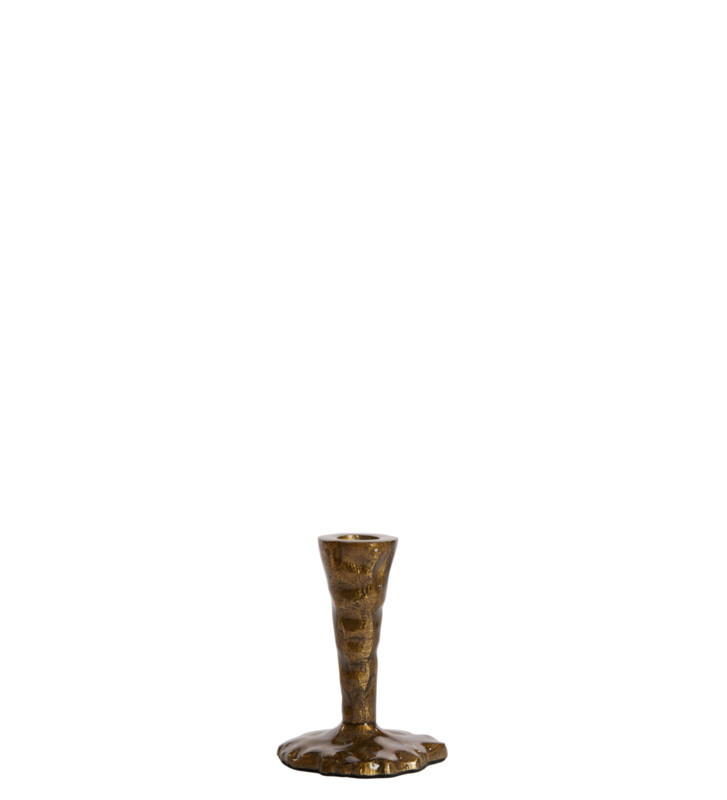 Portacandela in metallo colore bronzo antico laccato 12cm - light