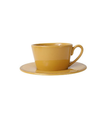 Tazza da thè in ceramica gialla con piattino - Cote table - Nardini Forniture