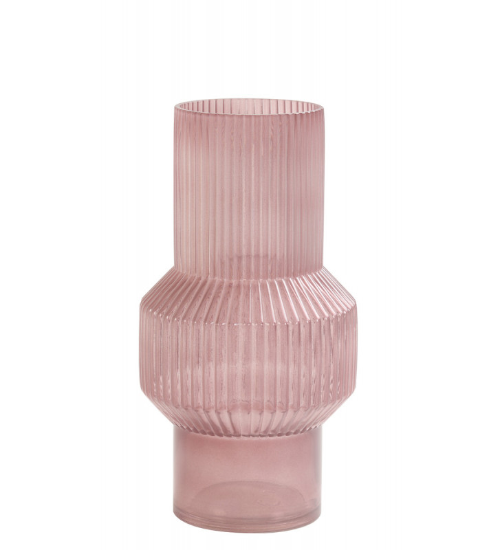 Vaso in vetro zigrinato rosa 16cm - light and living - nardini