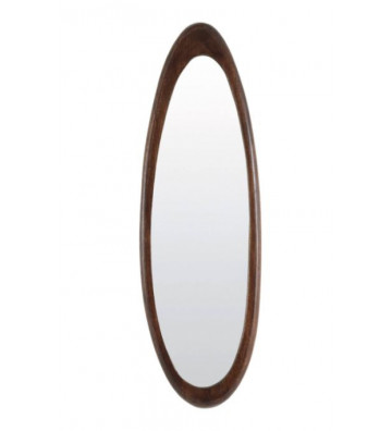 Specchio da parete ovale cornice legno di mango 31x3x100 cm - Nardini Forniture