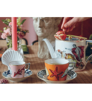 Tazzina da caffè con piattino in porcellana Il Viaggio di Nettuno - Richard Ginori
