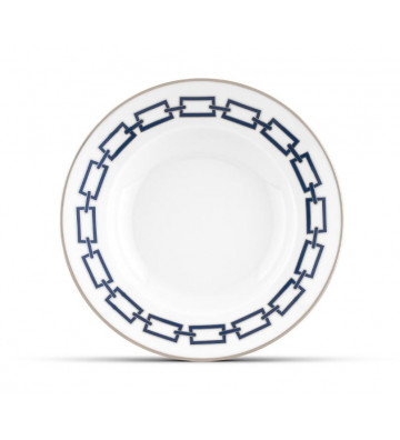 Ciotola In Porcellana Maison Tortorà Decoro Geometrico Blu E