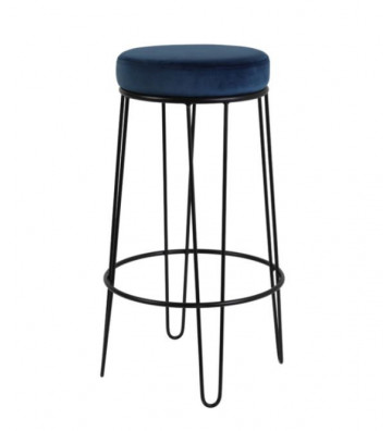 Alice bar stool in blue velvet Ø41x73 cm - Light & Living - Nardini Forniture