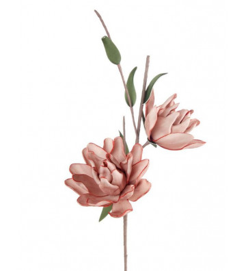 Artificial pink magnolia flowers H94cm - Black Goose - Nardini Forniture