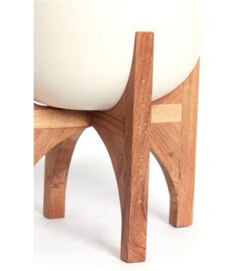 Decorative vase with wooden base Ø36x50cm - Light & Living - Nardini Forniture