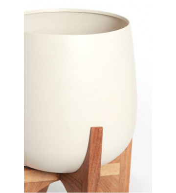 Vaso decorativo con base in legno Ø36x50cm - Light & Living - Nardini Forniture
