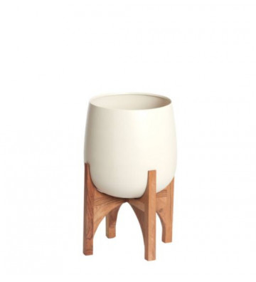 Vaso decorativo con base in legno Ø36x50cm - Light & Living - Nardini Forniture