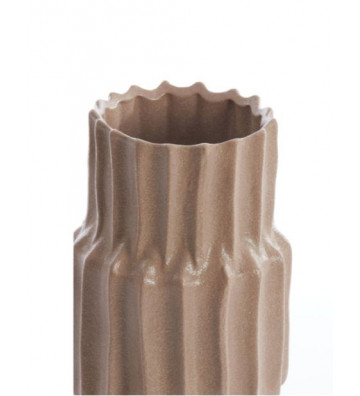 Ceramic vase with brown grooved structure Ø15x36cm - Light & Living - Nardini Forniture