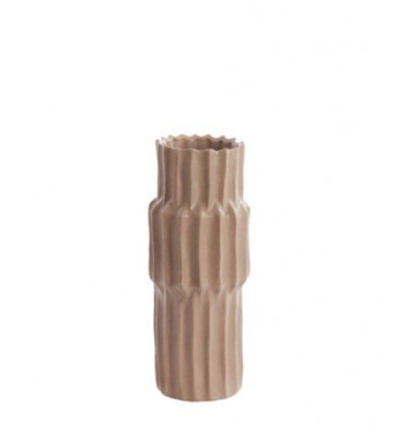 Ceramic vase with brown grooved structure Ø15x36cm - Light & Living - Nardini Forniture