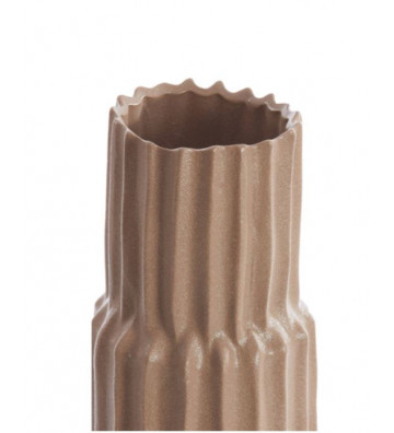 Ceramic vase with brown grooved structure Ø17x58cm - Light & Living - Nardini Forniture