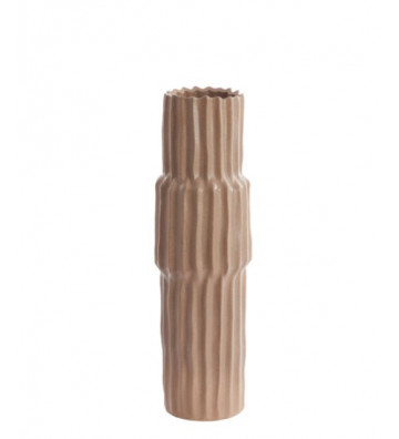 Vaso in ceramica con struttura scanalata marrone Ø17x58cm - Light & Living - Nardini Forniture