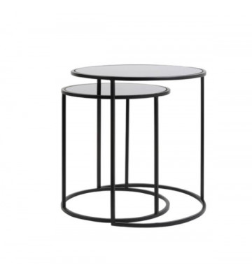 Black matt glass table Ø40x45cm - Light & Living - Nardini Forniture