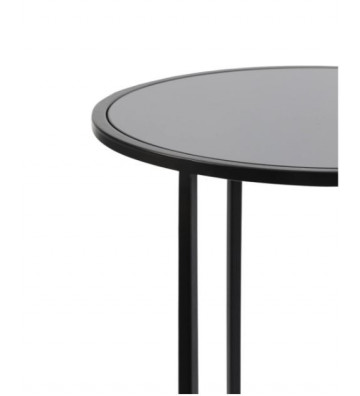 Tavolino in vetro nero opaco Ø40x45cm - Light & Living - Nardini Forniture