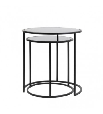 Tavolino in vetro nero opaco Ø50x52cm - Light & Living - Nardini Forniture