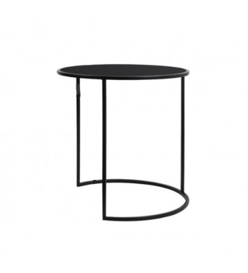 Black matt glass table Ø50x52cm - Light & Living - Nardini Forniture