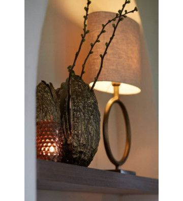 Raw antique bronze circular lamp base 30x13x35cm - Light & Living - Nardini Forniture