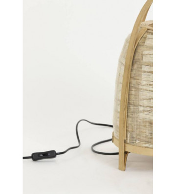 Lampada da tavolo in lino e bambù Ø27x42cm - Light & Living - Nardini Forniture