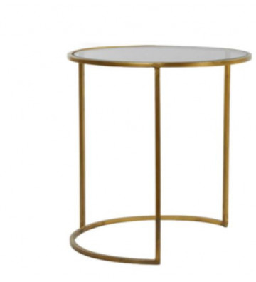 Silver and gold glass table Ø50x52 cm - Light & Living - Nardini Forniture