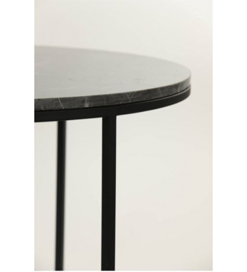 Tavolino con appoggio in marmo nero Ø75x46cm - Light & Living - Nardini Forniture