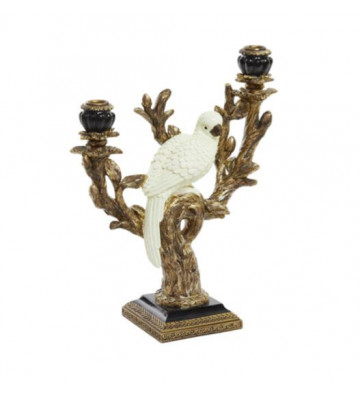 Branch-shaped candle holder with parrot 29x12x36cm - Light & Living - Nardini Forniture