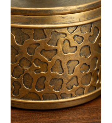 Scatola dorata con pantera su coperchio 20×16 cm - Chehoma - Nardini Forniture
