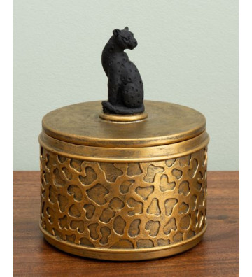 Golden box with panther on cover 20×16 cm - Chehoma - Nardini Forniture