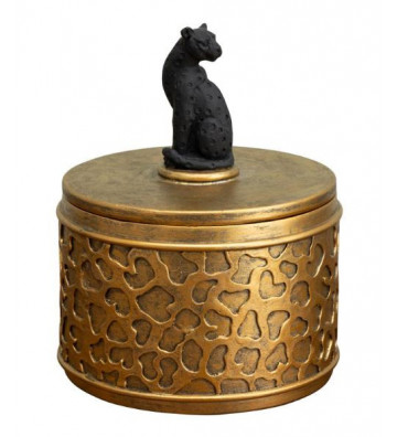 Golden box with panther on cover 20×16 cm - Chehoma - Nardini Forniture