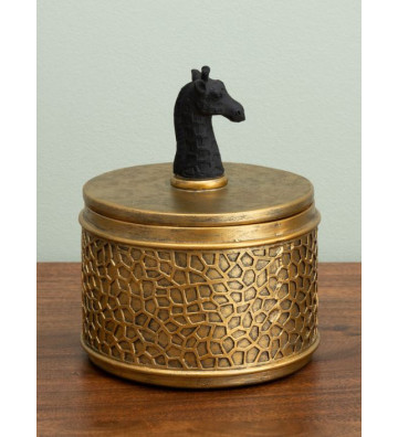 Golden box with giraffe on lid 19×16 cm - Chehoma - Nardini Forniture