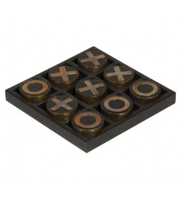Tris table game in resin and brass 15×3×15cm - Chehoma - Nardini Forniture