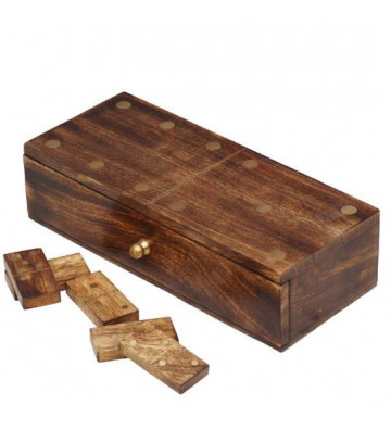 Wooden and brass domino box 6x11x22cm - Chehoma - Nardini Forniture