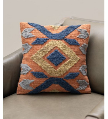 Blue and orange geometric fantasy cushion 40x40cm - Chehoma - Nardini Forniture