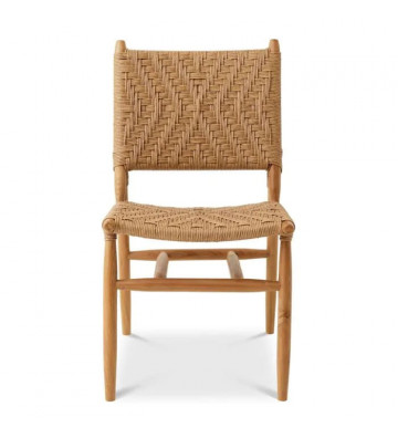 Laroc outdoor dining chair in teak and braid