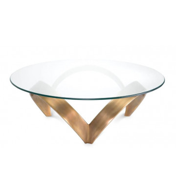 Coffee table tondo in vetro ed ottone - Eichholtz - Nardini Forniture