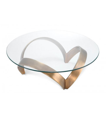 Coffee table round glass and brass - Eichholtz - Nardini Forniture