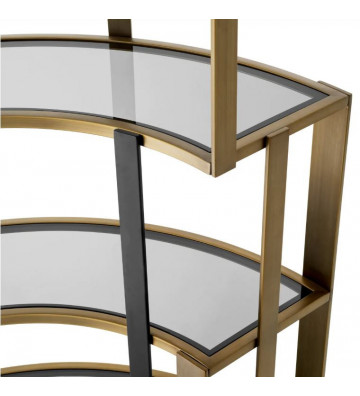Brushed brass corner cabinet and smoked glass - Eichholtz - Nardini Forniture