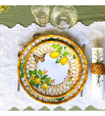 Capri dish in lemon melamine Ø28cm - Les Jardins de la Comtesse - Nardini Forniture
