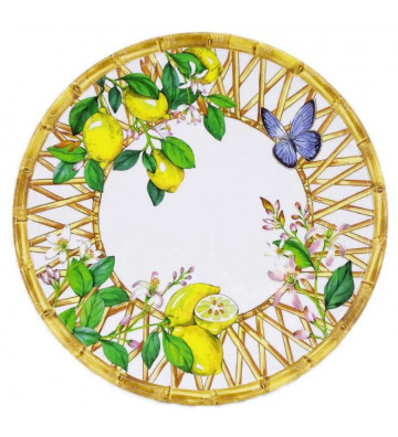 Capri dish in lemon melamine Ø28cm - Les Jardins de la Comtesse - Nardini Forniture